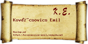 Kovácsovics Emil névjegykártya